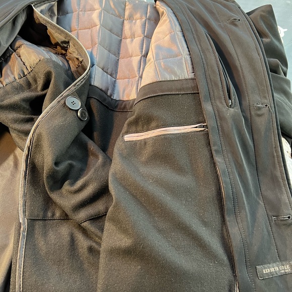 Kenneth Cole New York in person condition black coat with extra warm vest. XL - Picture 11 of 12